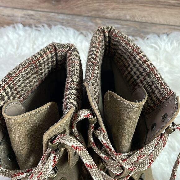 JELLYPOP Women’s Mission Hiker Lace Up Booties Chunky Heels Size 8 1/2” Tan - Picture 14 of 15